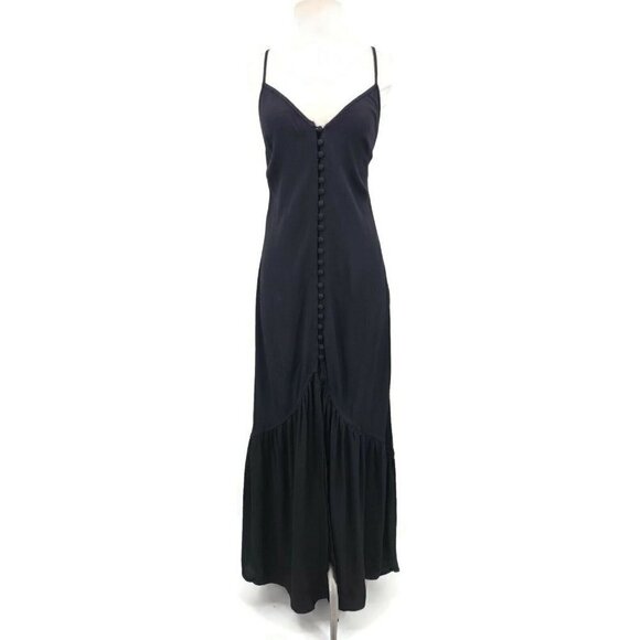 New Flynn Skye Unbutton Me Fresh Black Dress Womens L Maxi Button Front - Picture 5 of 12